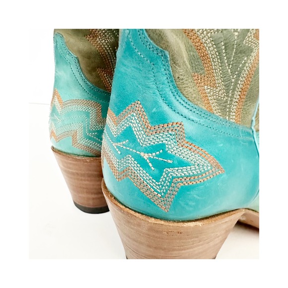 Frye Teal and Brown Ankle Boots - Picture 10 of 12